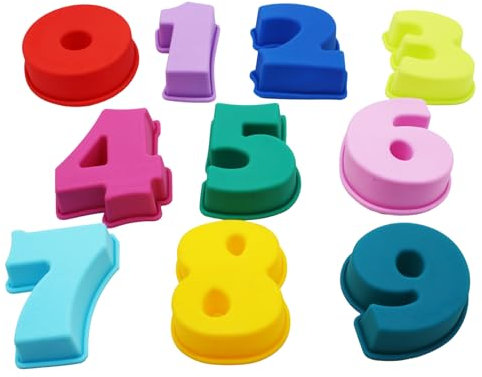 HSU'S Silikon-Backform für Zahlen 0-9, Ziffer, Platin-Silikon, spülmaschinenfest, ofenfest, wiederverwendbar