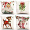 GYISANA 4er Set Dekorativ Kissenbezug Baumwolle Leinen Kissenhülle Dekokissen Sofakissen für Couch, Auto, Schlafzimmer 45x45 cm (Weihnachten Retro)
