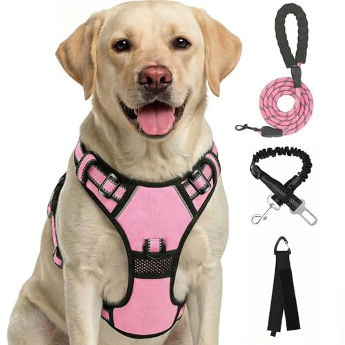 FURRYFECTION Hundegeschirr, Hunde Anti Zug Geschirr, Brustgeschirr, Antizuggeschirr für Grosse Hunde, Laufgeschirr Hund atmungsaktiv