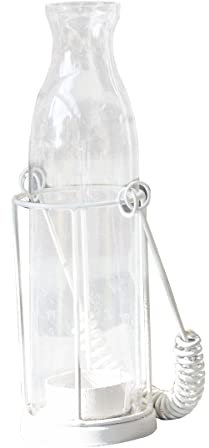 Antikas - Windlicht, Glas, Eisen, klein, Flasche | Eisen, Glas, Weiß | H 22,0 x B 9,0 cm