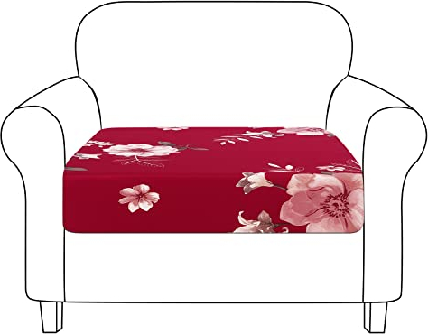 NIBESSER Sofa Sitzkissenbezug Couch Kissenbezug Bedruckte Stretch Kissenbezug Elastisch Husse Überzug Bezug rutschfest Für Sofa Sitzkissen, 1 Sitzer