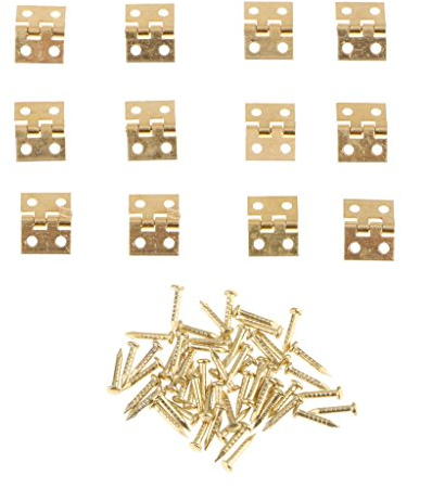 24Pcs Kleine Mini Metallscharniere Schmuckkästchen Puppenhaus Scharniere 8mmx10mm Gold Silber FarbeNützlich und praktisch