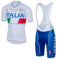 2022 Pro Team ITALIA White Radtrikot Set für Herren, atmungsaktives MTB Radtrikot Trägerhose Kits GEL Paddad (L)