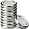 KADAX Lot de 10 couvercles à visser fi43 mm en métal, compatibles avec les bocaux de 40 ml, couvercles de rechange avec 4 dents à clipser, couvercles pour bocaux, bouteilles et bocaux (argent)
