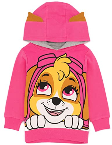 Paw Patrol Kids Hoodie | Boys Girls Chase Marshall Skye Everest OR Rubble Sweater Options | Yellow Navy Red Pink Blue Jumpers 3D Ears | Nickelodeon Merchandise