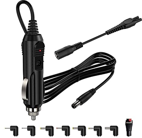 12V 2A KFZ Ladegerät Universal Netzkabel 5,5 x 2,1mm zum Zigarettenanzünder mit 8 Anschluss für DVD-Player, Snailax Seat Cushion, GPS, Milchpumpe, Kamera, LED Lichtleisten Auto Ladegerät