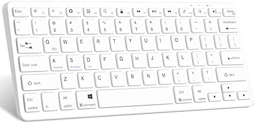 Ultra-Slim Bluetooth Keyboard Wireless Keyboard Compatible iPad 10th/iPad 10.2(9th/8th/7th Generation),iPad Air 5th/4th, iPad Pro 11/12.9, iPad 9.7, iPad Mini and All Bluetooth Devices (White)