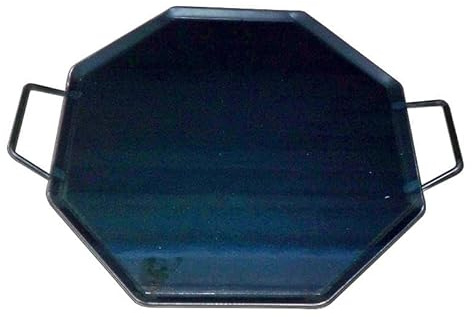 Plancha asar acero 4 mm con 2 asas de metal octogonal 50 x 50