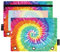 Quteprint Hippy Swirl Batik-Bleistiftbeutel für 3-Ringbinder, 2 Stück Reißverschluss Federmäppchen mit transparentem Fenster, Bleistiftbeutel, Ordnertaschen, Organizer-Tasche für Büro, Zuhause,