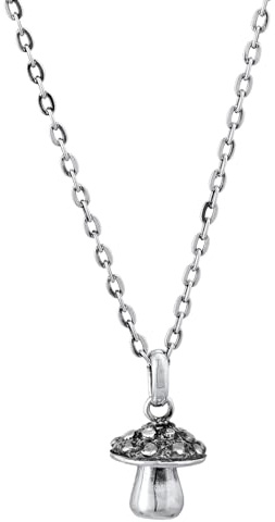 Kuzzoi Herren Halskette poliert mit Pilz Anhänger (18 mm) aus 925 Sterling Silber Kette im Used Look für den Mann mit Glücksymbol Länge 55 cm