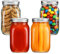 Glass Mason Jars,4 Pack 500ml Clear Glass Jars with Silver Metal Lids for Sealing, Food Storage,Overnight Oats Jar, Pickling Jars, DIY Projects, Snacks, Candies (16 oz）