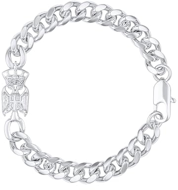 d'origine Serbien Adler Wappenarmband, Serbisches Armband, Serbien Adler Kette, Serbischer Schmuck, Serbischer Wappenschmuck für Herren Silber