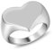 Edelstahl Ring Damen, Rings Silber Poliertes Herz 15Mm Geschenke für Damen Frauen Freundin Größe 54 (17.2)
