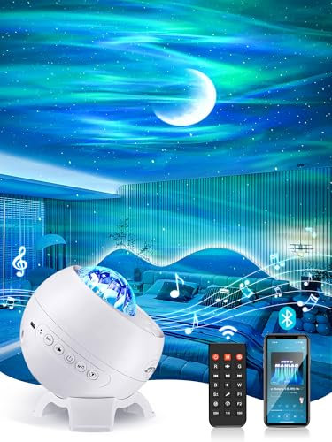 PIKOY Galaxy Projector Star Projector, 164 Modes Moon Galaxy Light, 15 White Noise+Bluetooth Northern Lights Mood Lighting, Remote Aurora Projector, Star Projector Night Light Kids Gifts