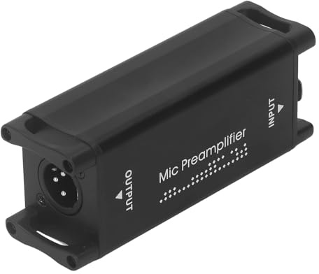 Jectse Amplificateur Audio de Préampli de Microphone, Préamplificateur de Micro Dynamique à Gain Ultra Propre de 25 DB, Préamplificateur de Micro de Sortie XLR à Faible Bruit pour