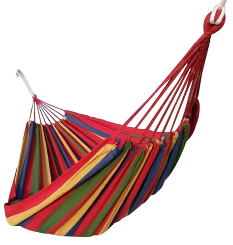 Gartenhängematte gestreift, starke Hängematte im Bezug 150 kg 200x100 cm