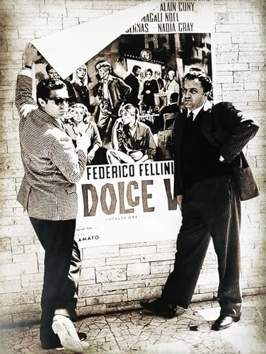 KUSTOM ART Dekoratives Poster für die Wand, Serie Film, das Dolce Vita Fellini, Kunstdruck auf beschichtetem Papier, 40 x 30 cm, ohne Rahmen