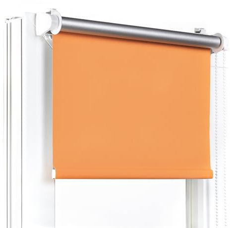 Fenster DEKOR - Rollos Für Fenster Ohne Bohren Orange - Verdunkelungsrollo B35 x H120 cm - Klemmrollo Verdunkelung - Fensterrollo Für Balkontüren - Verdunklungsrollo Leicht Zu Installieren
