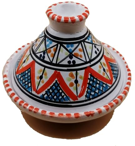 Mini Tajine Etnico Porta Spezie in Ceramica Terracotta Tunisina - Eleganza Artigianale per la Cucina Diam. 13 Cm 1211201233
