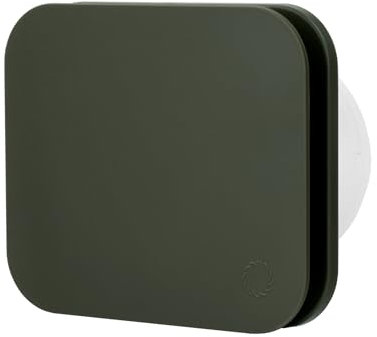 Turbionaire TREND 100 SDSG Extractor, Para Baño, Cocina, Pared/Techo, Panel Frontal Dark Sage Gray Mate, 100mm, 85m3/h, 35Pa, Válvula Antirretorno, Silencioso 33dB, IPX4, Aspiration perimetral