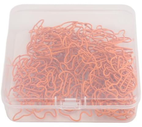 Kaninchen-Büroklammern, 100 Stück, Niedliche Mehrzweck-Büroklammern aus Rostfreiem Stahl mit Tiermotiven für Büro-Scrapbooking (ORANGE)