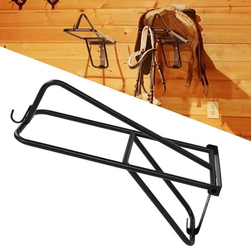 Tnfeeon Sattelständer Zur Wandmontage, Schwarzer Sattelständer für Westernsättel, Pferde, Montageschrauben Im Lieferumfang Enthalten, für Englische Westernsättel, Pferde,