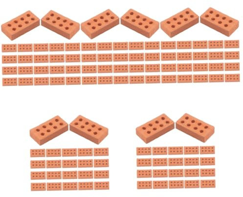 500 STK Mini-Ziegelfliesen Mini Ziegelsteine Kleine Bausteine bastelmaterial Mini-Bausteine zum Basteln winzige Ziegel Miniatur-Ziegelmodelle DIY-Sandtisch-Ziegelmodelle Ton KOMBIUDA