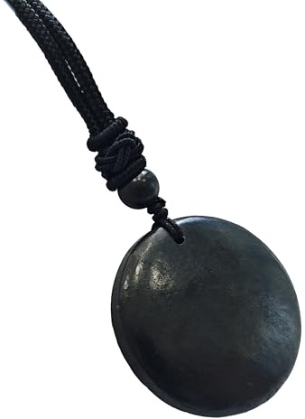 LWQCHW Shungite Pendant with Cord | Shungite Protection Necklace Shield | Crystal Healing Necklace for Meditation
