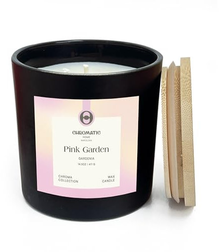 Chromatic Home: Vela de Cera de Soja con Aroma a Gardenia, 398g y 60 Horas de Tiempo de Combustión