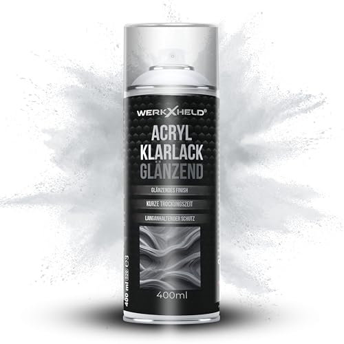 WerkXheld Klarlack Glänzend 400ml – Universeller Sprühlack für Metall, Holz, Glas und Kunststoff – Ideal für Möbel, Dekor und Fahrzeugteile – Schützendes glattes Finish