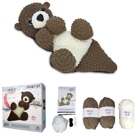 KNITTY CRITTERS - Orvil Otter | Häkelset enthält sehr dickes Garn | weiche, kuschelige Oberfläche