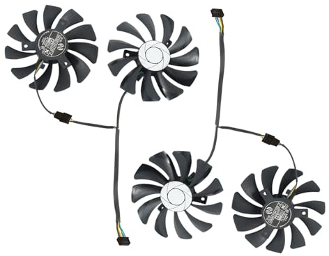 Giwnhvx New 2 Pair Graphics Card Fan 85mm Ha9010H12F-Z 4Pin Cooler Fan Replacement for Gtx 1060 Oc 6G Gtx 960 P106-100 P106