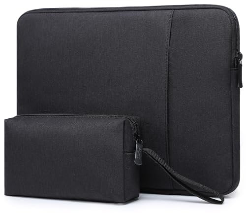 HYZUO 17-17,3 Zoll Laptop Tasche Hülle Set für 17 17,3 HP/Lenovo/Dell/ASUS/Acer/LG/Toshiba/MSI Gaming Laptop/Razer Blade 17/18, Laptoptasche Laptophülle Schutzhülle für Herren Damen, Schwarz