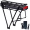 Batería Ebike en portabaterías 36V 48V con Cargador, luz Trasera, Cierre Seguro, para Motor de Bicicleta 200W 250W 350W 500W 750W (36V 16Ah + Rack)