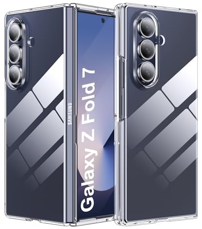 Fitudoos Hülle für Samsung Galaxy Z Fold 7,transparente PC-Rückseite Case, Anti-Kratzer Anti-Fingerabdruck Anti-Öl Schutzhülle Case - Transparent