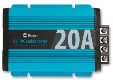 BERGER DC/DC Ladebooster BCD 20 | 12 V Batterieladegerät mit MPPT | Geräuschlos & kompakt | Kompatibel mit LiFePO4, AGM, Gel, STD, Cal | EIN-Knopf-Steuerung | 20 A Ausgang | Wohnmobil & Fahrzeug