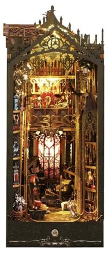 3D Holzpuzzle Magisches Schloss Für Erwachsene, Buchstützen-Modellbausatz Mit LED-Beleuchtung Und Mechanischer Spieluhr, Heimdekoration Geburtstagsgeschenk DIY Set (Kit Version)