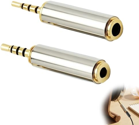 tiyiyok 2 Piezas Adaptador Audio Jack, Masculino a Femenino Convertidor de Audio, Jack 3.5mm a 2.5mm, Adaptador Macho de 2.5mm a Hembra de 3.5mm, Apto para Auriculares, Audífonos y Micrófonos