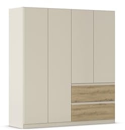 Rauch Möbel Costa, Kleiderschrank, Farbe Beige/Eiche Artisan, Breite 181 cm | Schrank, 4-türig, 2 Schubladen, Push-to-open, Zubehör Premium, für Schlafzimmer, Kinderzimmer, Babyzimmer, Garderobe
