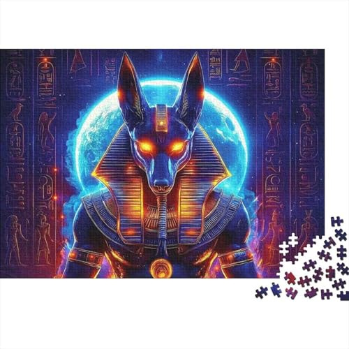 1000 Teile Ägyptischer Anubis Puzzle für Erwachsene Papier Material Lernspiel Mythologie Puzzle Wanddeko 52x38cm/1000pcs