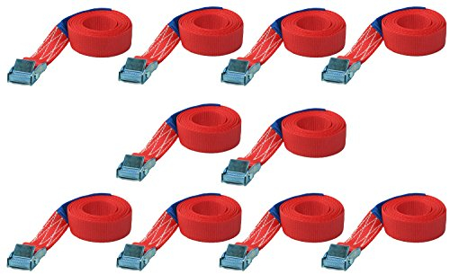 10x 1 meter Befestigungsriemen Spanngurt Zurrgurte Schnellspanner Schnellverschluss Gurt Bindegurte mit Klemmschloss 25mm Breit 10er set