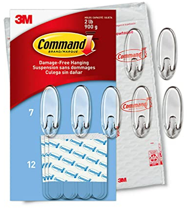 Command CL091-7NA Clear Medium Hooks Utility, M
