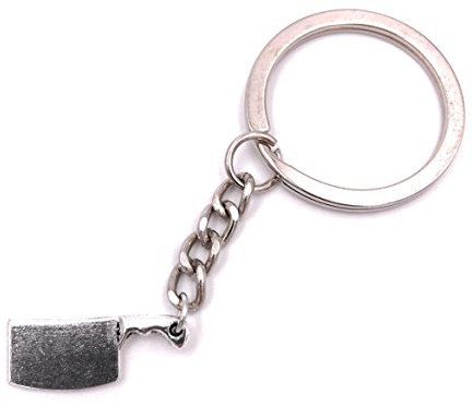 H-Customs Couteau de boucher couteau viande porte-clés pendentif en métal argenté