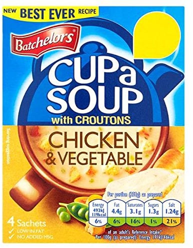 Batchelors Cup a Soup with Croutons Chicken & Vegetable Pack 110g (Pack of 9 x 122g)