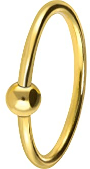 PIERCINGLINE 925er STERLING SILBER Nasenpiercing Piercing Nase Ring biegbar Goldfarben 5 x 2 mm