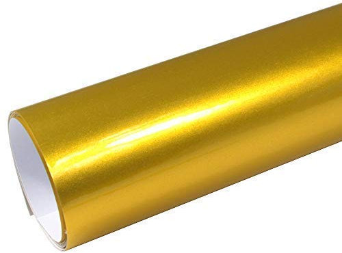 Rapid Teck® 8,55€/m² AutoFolie Serie z560 Candy Lemon Juice Hochglanz 1m x 1,52m Gelb selbstklebende Premium Car Wrapping Glanz Folie mit Luftkanal