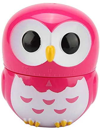 Timer,Niedliche Eulenform Timer Mechanica Digitales Kochen Manuelle Mechanische Hausmannskost Zähler Wecker(Rose)
