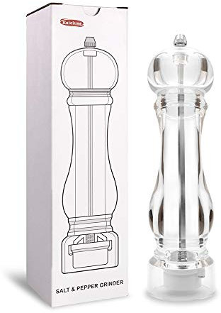 Kaiciuss Salz- und Pfeffermühle, Arcylic, die beste Pfefferkornmühle mit verstellbarer Mühle, transparent