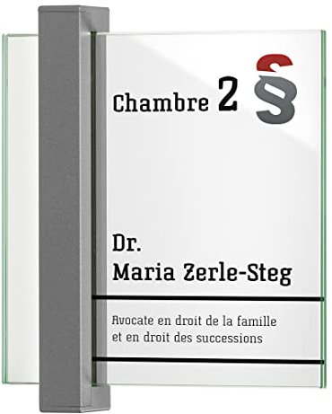 Plaque de porte gamme TORINO 148 | Aluminium gris titane | Verre véritable | 148x148 mm | Plaque de porte bureau | Plaque de bureau