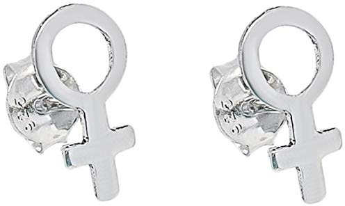 ENTREPLATA Damen-Ohrringe aus 925er-Sterlingsilber mit femininistischem Symbol Venus, 11, Sterling Silber, Kein Edelstein